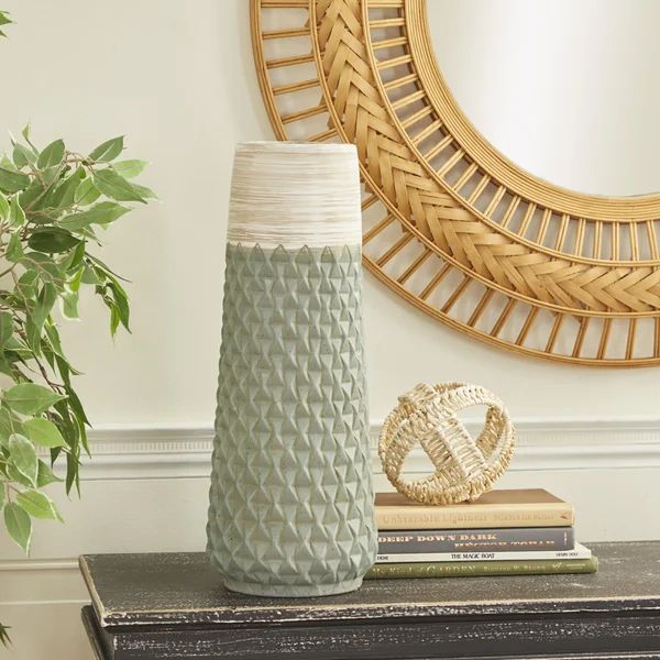 Albro Green/White Indoor / Outdoor Ceramic Table Vase | Wayfair North America