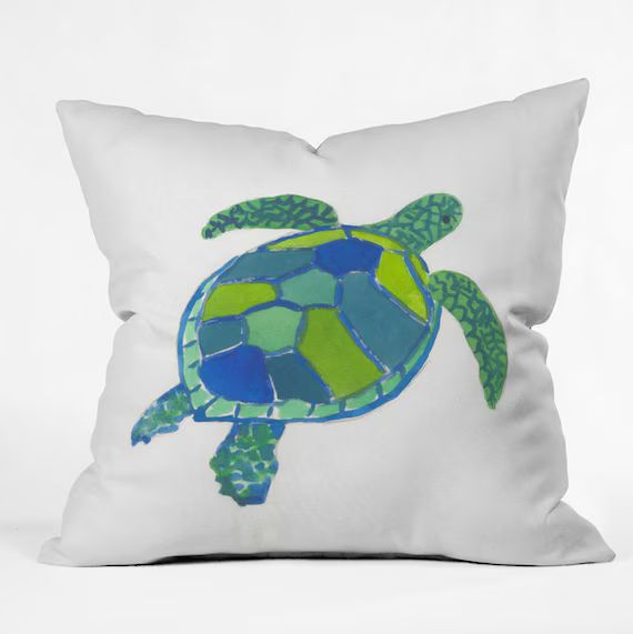 Beachy Throw Pillow Sea Turtle | Etsy | Etsy (US)