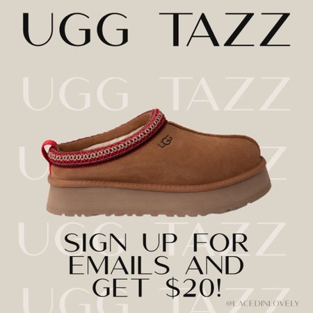Ugg Tazz in stock! I’m sure these will sell out quickly. If you sign up for emails, you’ll get $20! These are the chestnut color. I sized up 1 size after researching how it fit  

#LTKSeasonal #LTKshoecrush #LTKstyletip