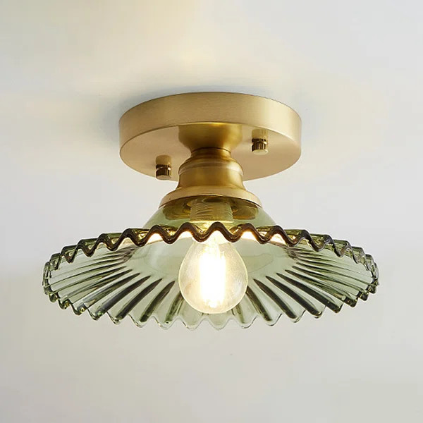 Light 8.5" Retro Scalloped Semi Flush Mount | Wayfair Professional