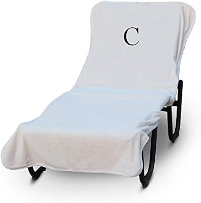 Luxury Hotel & Spa Monogrammed Pool Chaise Lounge Cover, Block Letter Embroidered Towel - Extra A... | Amazon (US)