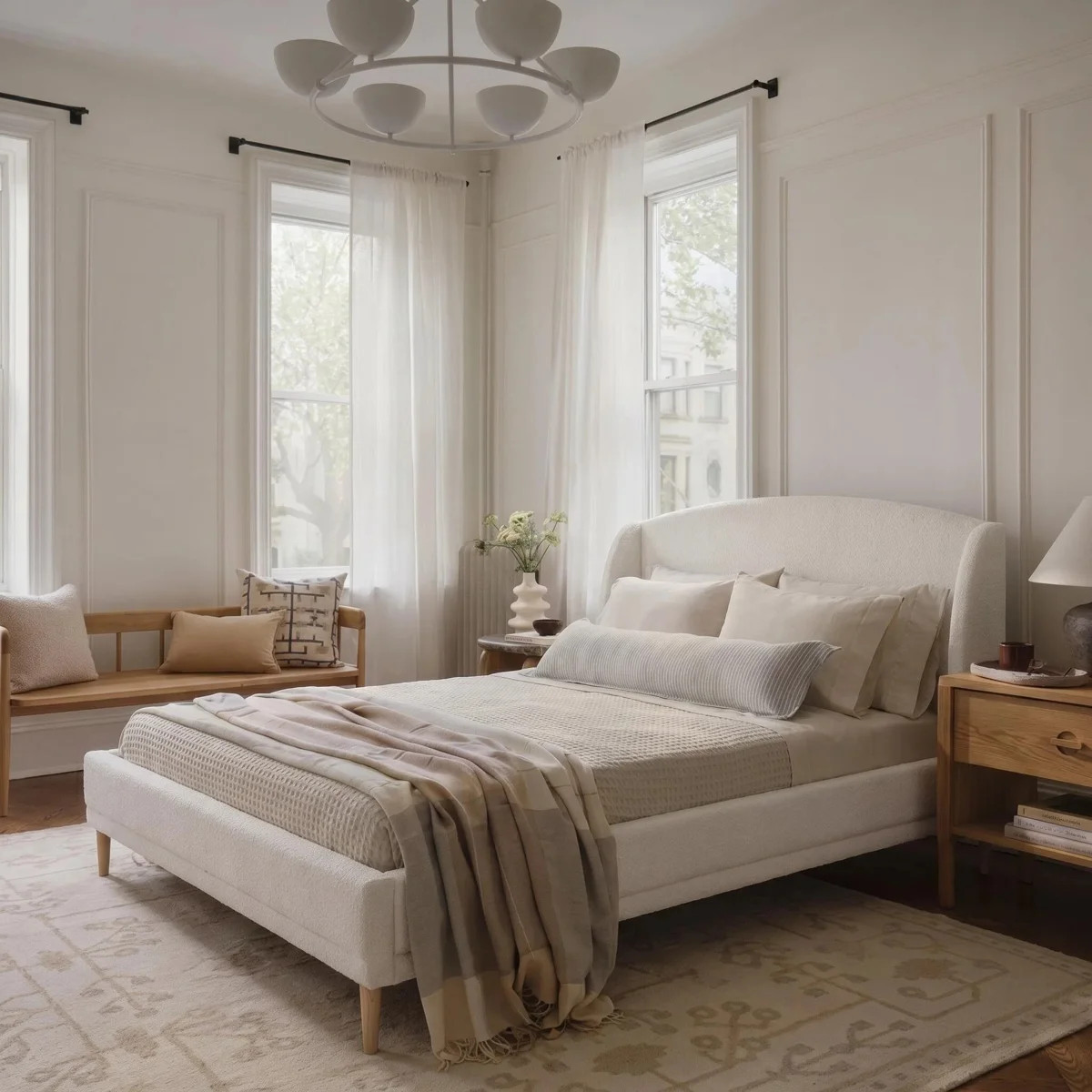 Romano Boucle Upholstered Platform Bed | Wayfair North America
