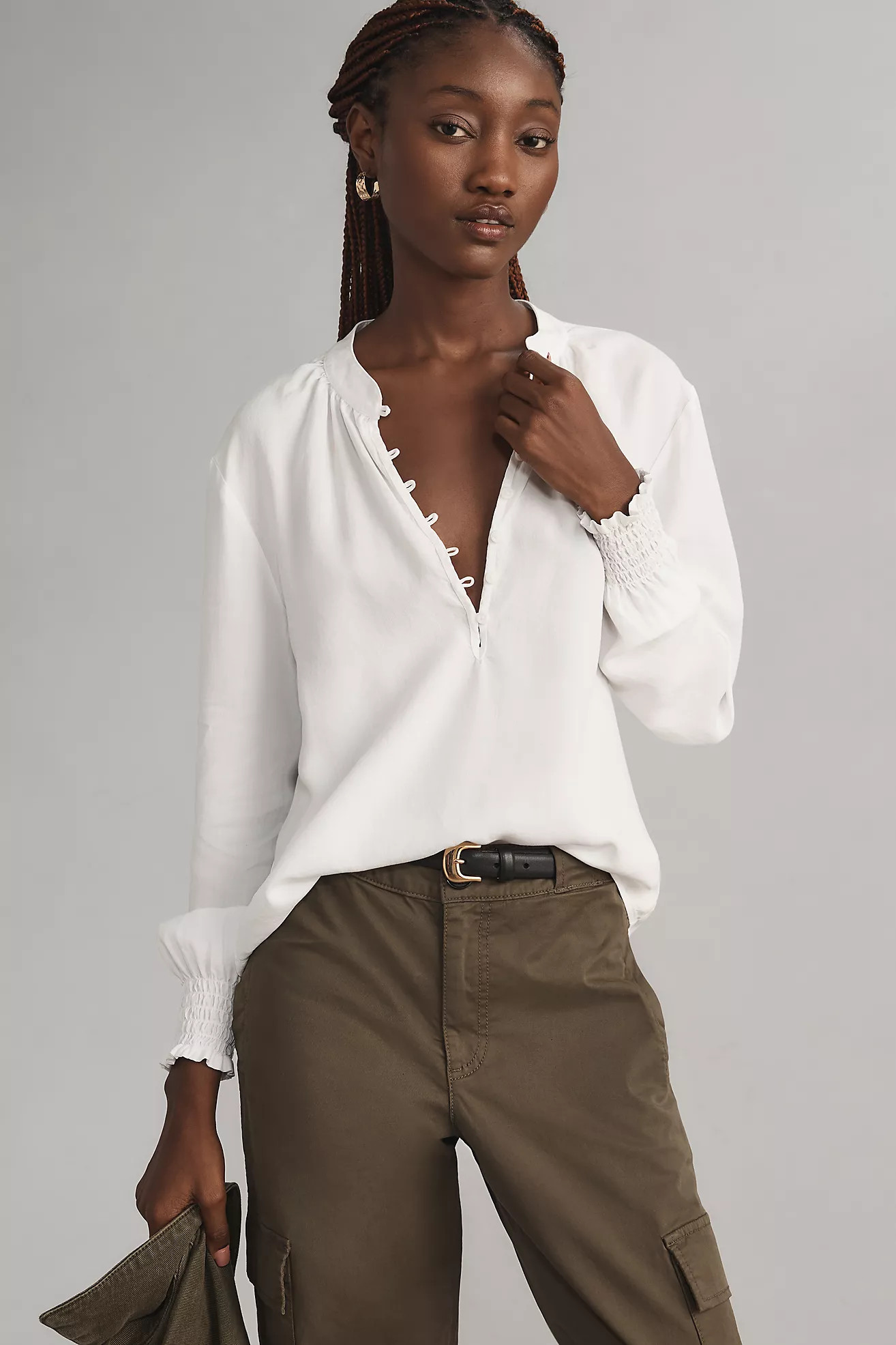 Cloth & Stone Long-Sleeve Raglan Blouse | Anthropologie (US)