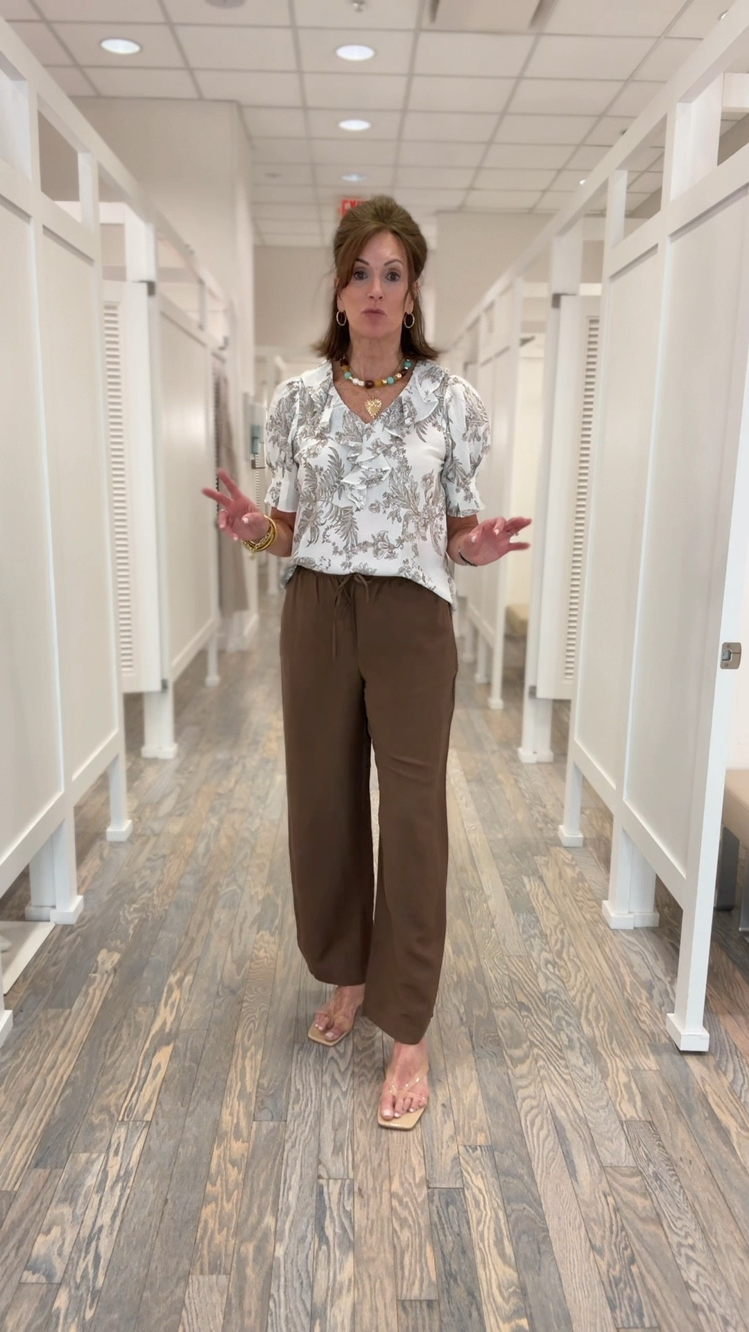 Floral top - medium 
Linen blend pants - small regular available in tall & petite

Workwear outfit 
Summer outfit 

#LTKSaleAlert #LTKTall #LTKMidsize