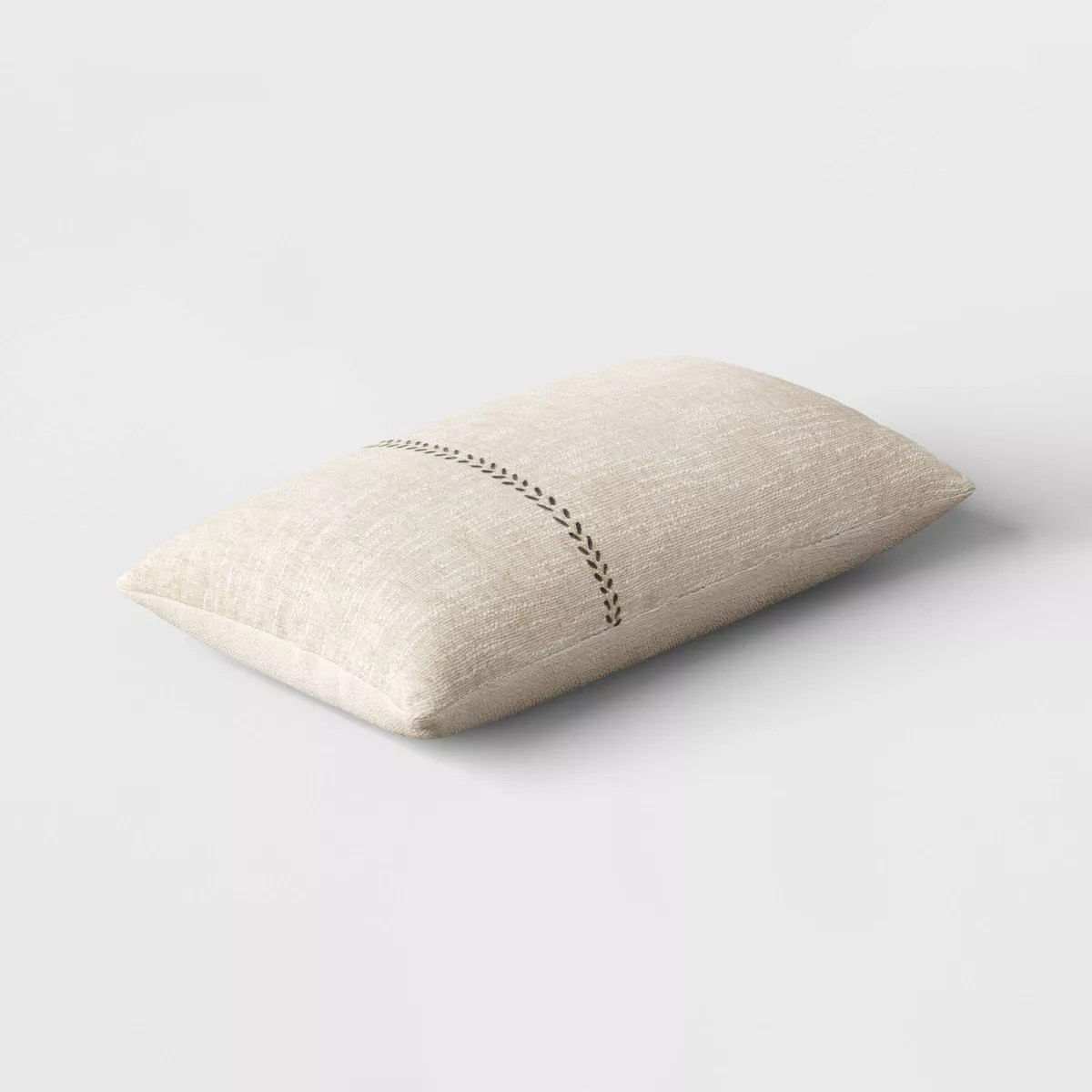 Oversized Stitched Lumbar Throw Pillow Neutral: Cotton-Linen Blend, Indoor - Threshold™ | Target