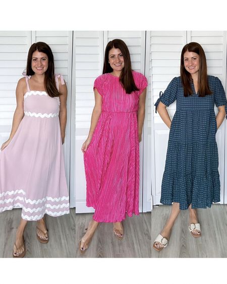 Amazon Dress Haul! Sharing 2 super cute dresses all from Amazon! Wearing a size small in all 3!

Use code:

Navy dress- 20GTTXBF for 20% off though 5/22
Pink plisse- 30X56ME4 for 30% off though 5/18


#LTKStyleTip #LTKFindsUnder50 #LTKOver40