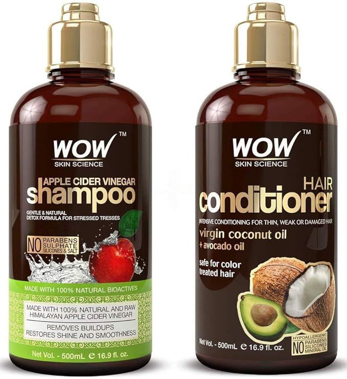 WOW Apple Cider Vinegar Shampoo and Hair Conditioner Set Increase Gloss, Hydration, Shine, Reduce... | Amazon (US)