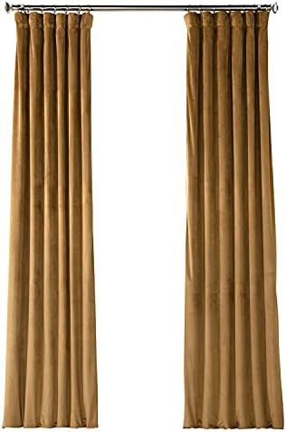 HPD Half Price Drapes VPYC Heritage Plush Velvet Curtain (1 Panel), 50 X 108, Spiced Rum | Amazon (US)