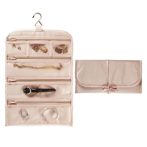 Conair Travel Jewelry Organizer, Travel Jewelry Bag with 6-Zippered Pockets in Blush Pink by Travel Smart | Amazon (US)