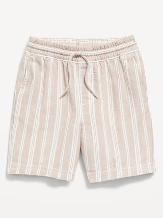 Striped Linen-Blend Drawstring Pull-On Shorts for Toddler Boys | Old Navy (US)