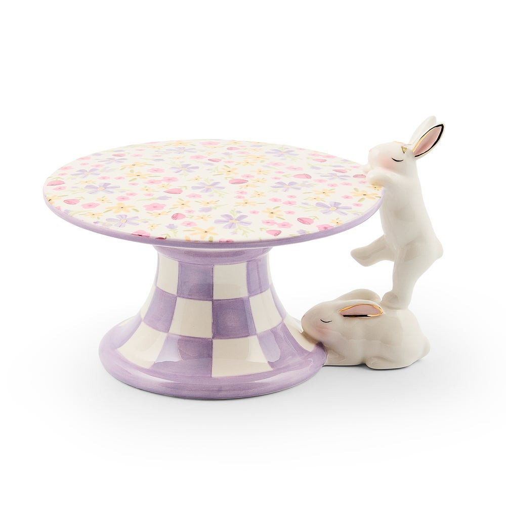 Posie Patch Mini Bunny Ceramic Pedestal Platter | MacKenzie-Childs