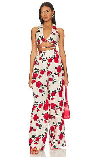 Tara Set in White & Red Rose | Revolve Clothing (Global)
