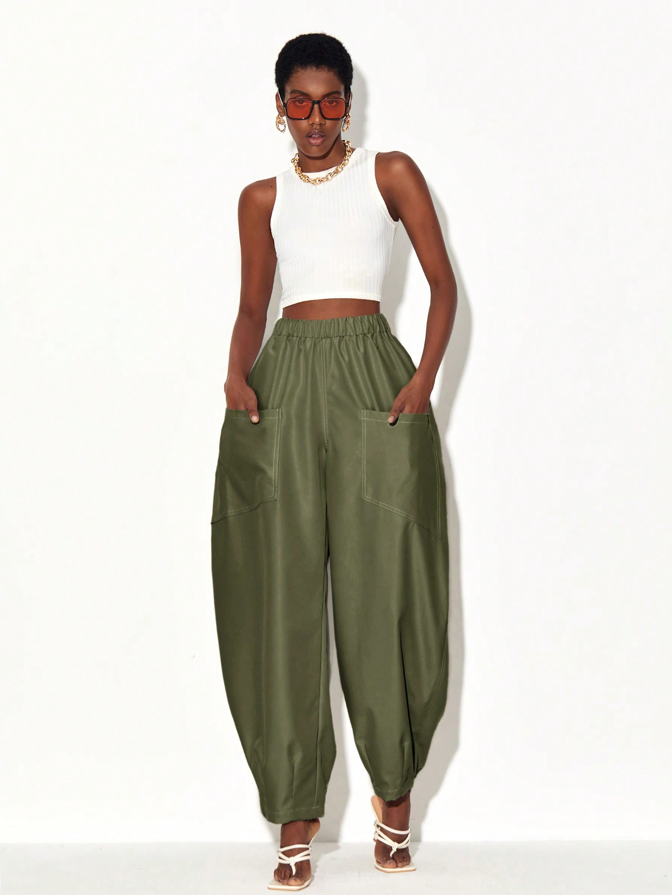 GYD studio Designer Studio Oversized Baloon Shape Trousers,Women Clothes,For Summer | SHEIN
