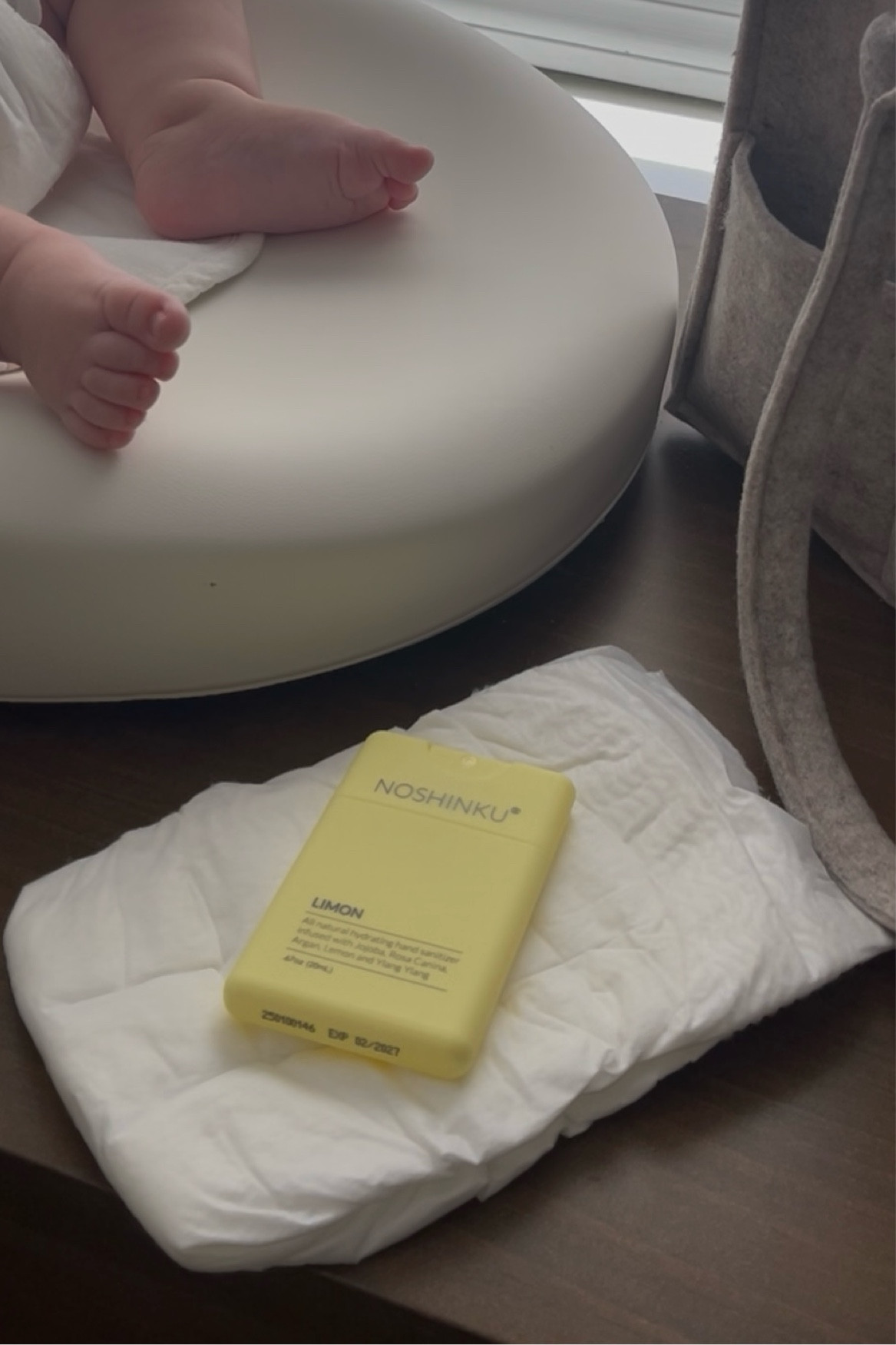 New fav hand sanitizer! Natural fragrance, refillable and safe on sensitive skin - perfect for all those on-the-go diaper changes