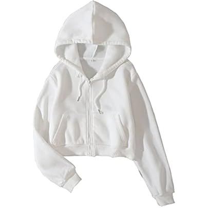 Women's Zip Up Hoodies Cropped Cardigan Jacket Drawstring Hooded Sweatshirts Casual Long Sleeve T... | Amazon (US)