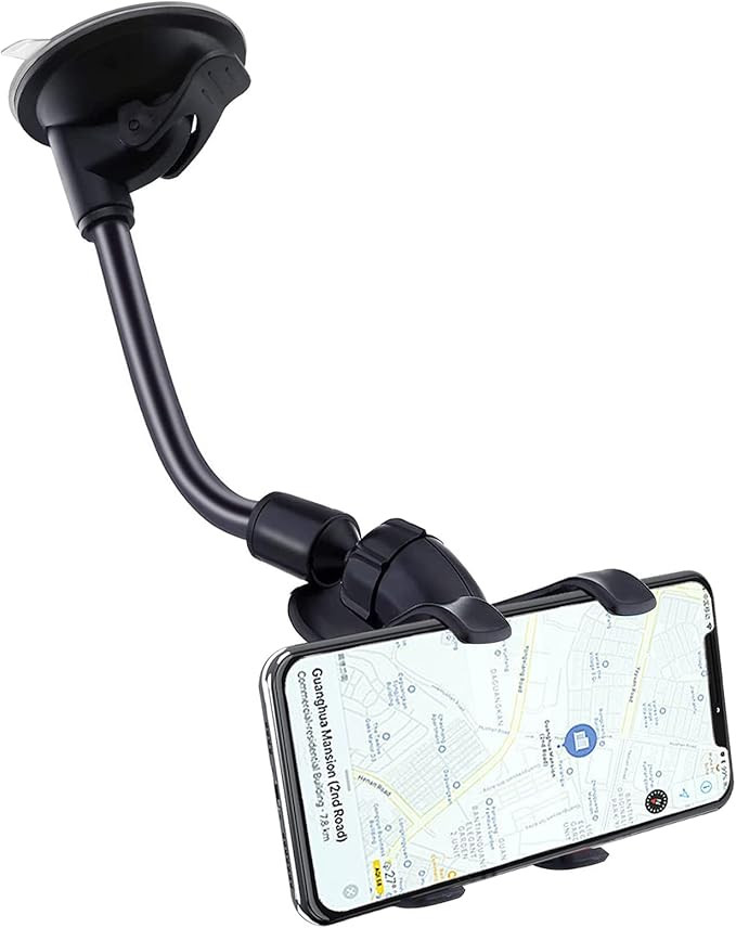 Phone Holders for Your Car: Windshield Phone Mount with Long Arm, 360° Rotation Strong Suction C... | Amazon (US)