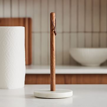 Preston Marble &amp; Wood Paper Towel Holder | West Elm (US)