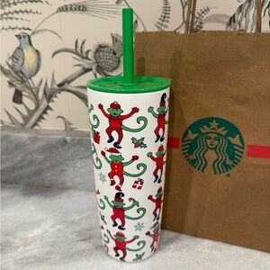Starbucks x Roller Rabbit Holiday Monkey Mas Stainless Steel Cold Cup | Poshmark