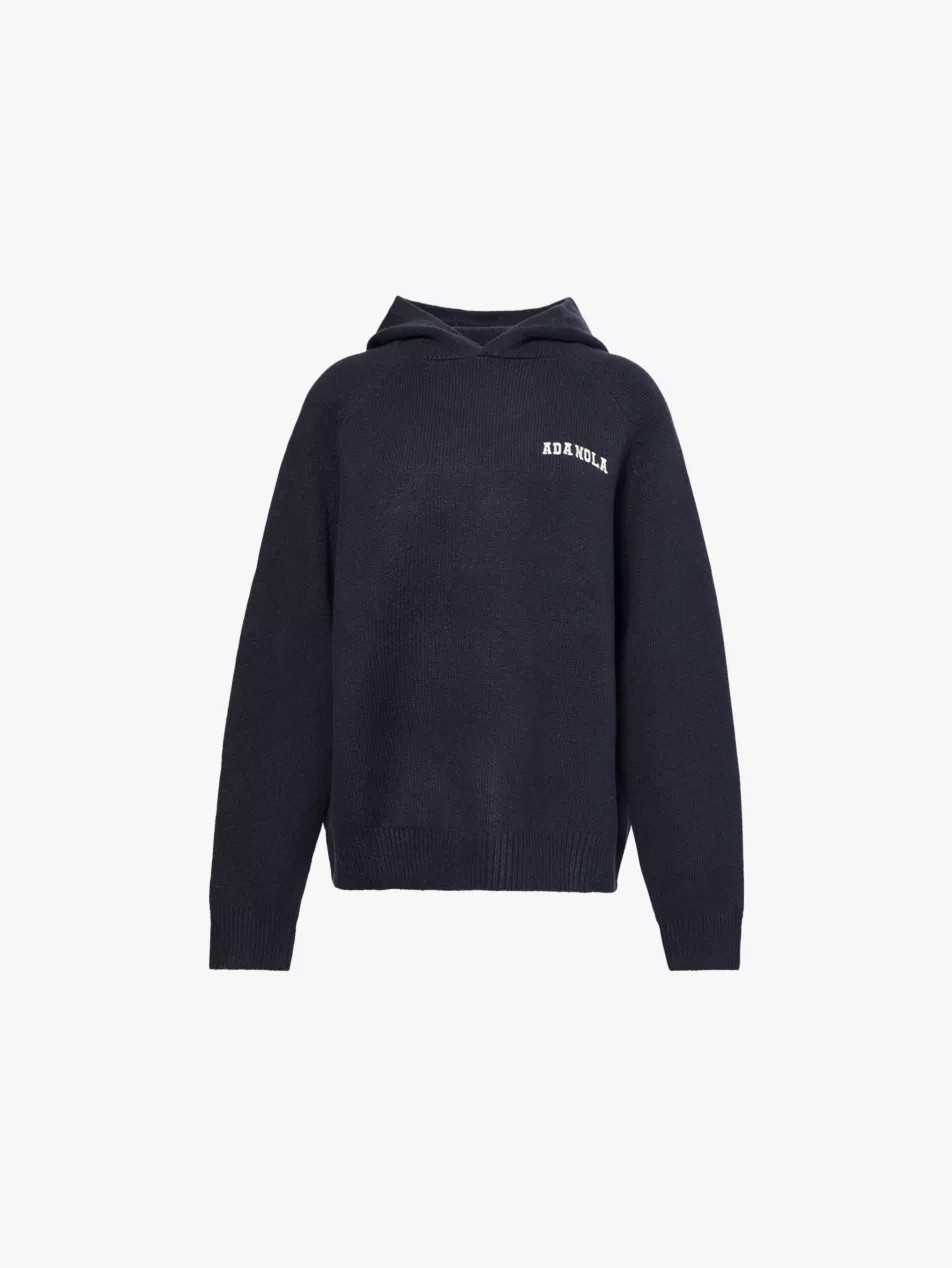 Varsity logo-embroidered oversized stretch-knit hoody | Selfridges
