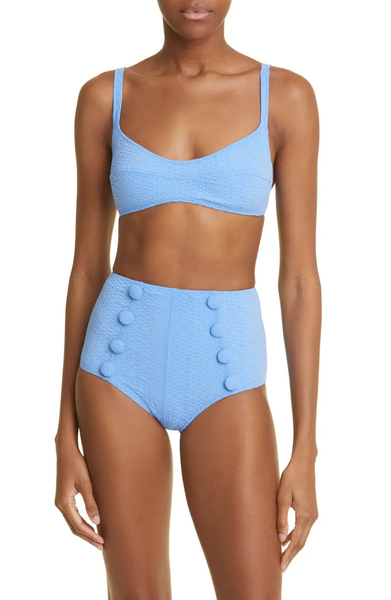 Balconette High Waist Seersucker Two-Piece Swimsuit | Nordstrom