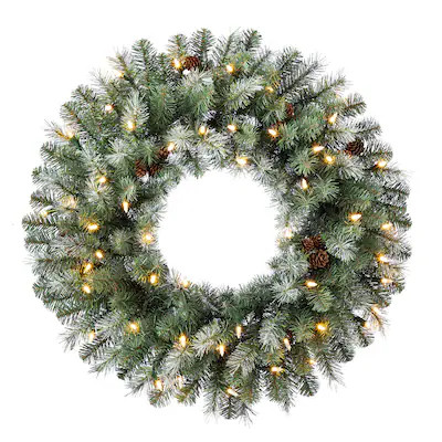 Holiday Living Madison 26-in Pre-lit Indoor/Outdoor Green Artificial Christmas Wreath Lowes.com | Lowe's