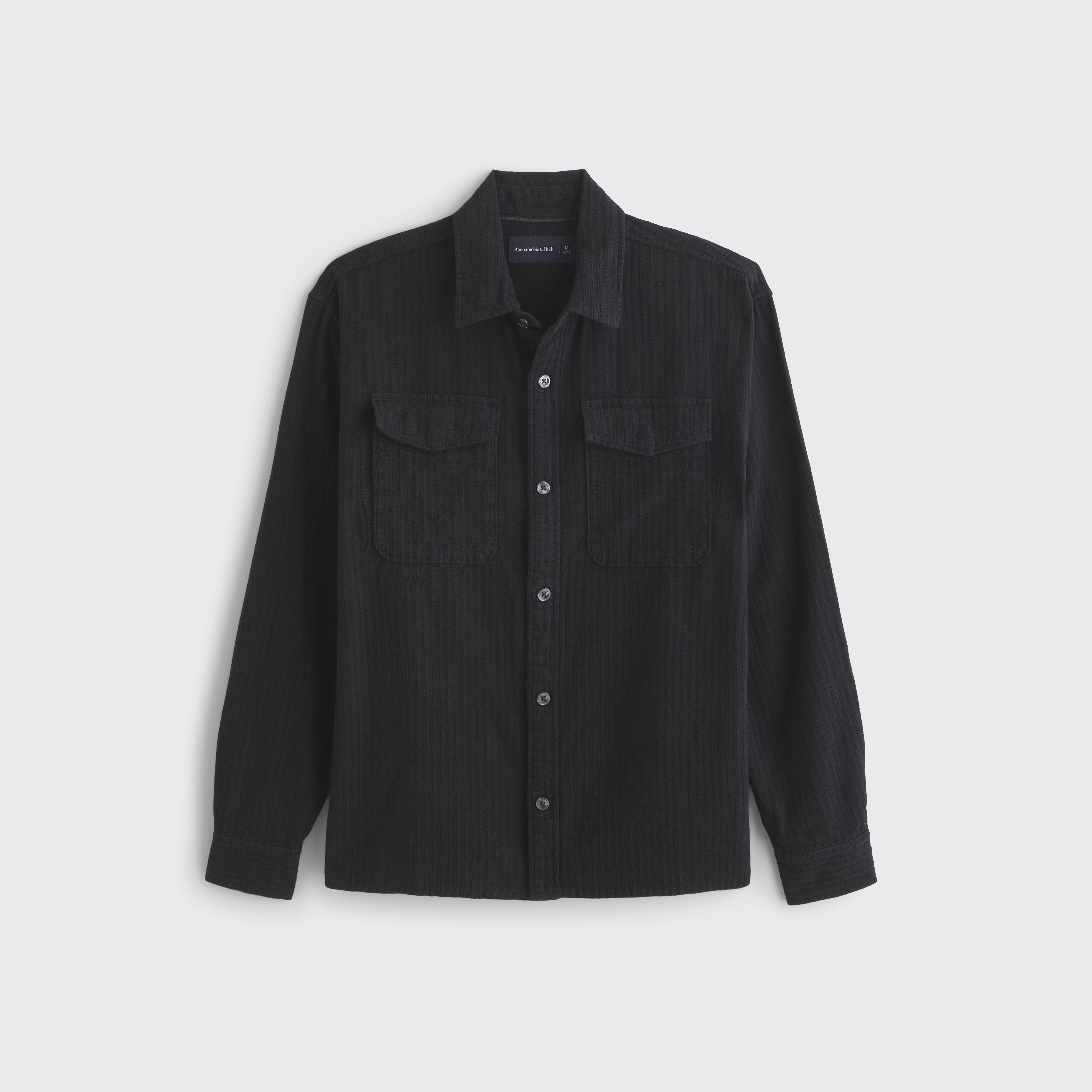 Linen-Blend Button-Up Shirt | Abercrombie & Fitch (US)