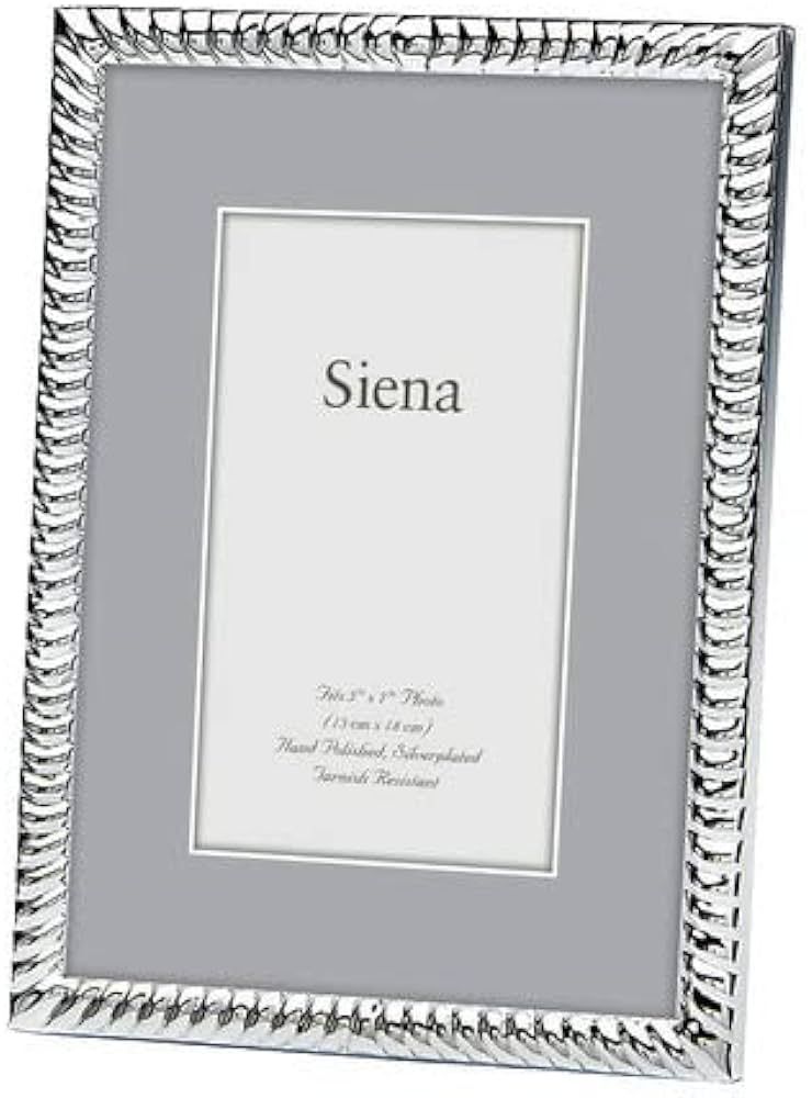 Siena Spiral Rope Silver Picture Frame, Tarnish Resistant Finish, Perfect Photo Frame for any End... | Amazon (US)