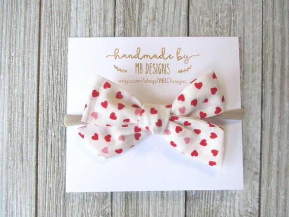 Valentines Baby Bow Heart Bow Red Baby Bow Valentine | Etsy | Etsy (US)