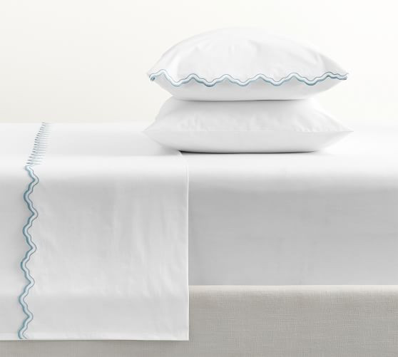 Julia Berolzheimer Eloise Embroidered Organic Percale Sheet Set | Pottery Barn (US)