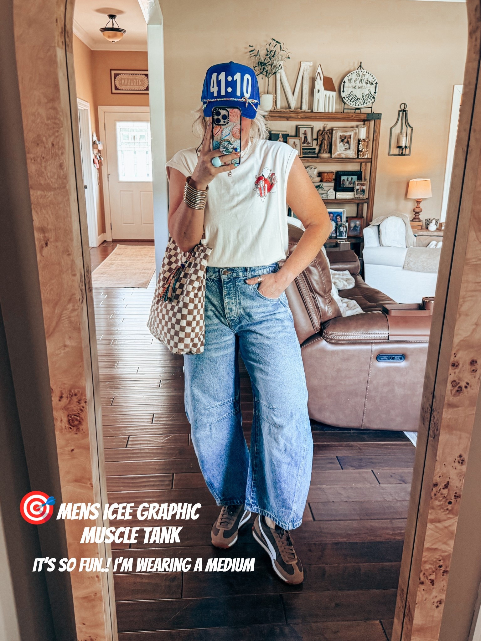 This men’s Icee graphic muscle tank is so fun! This fit made me happy! 
•Tank - M
•Jeans - sized down one size 28
•Sneaks - sized down 1/2 size 
My hat is Isaiah 41:10 💙 Add your fav scripture to your hat! 

#LTKStyleTip #LTKOver40 #LTKShoeCrush