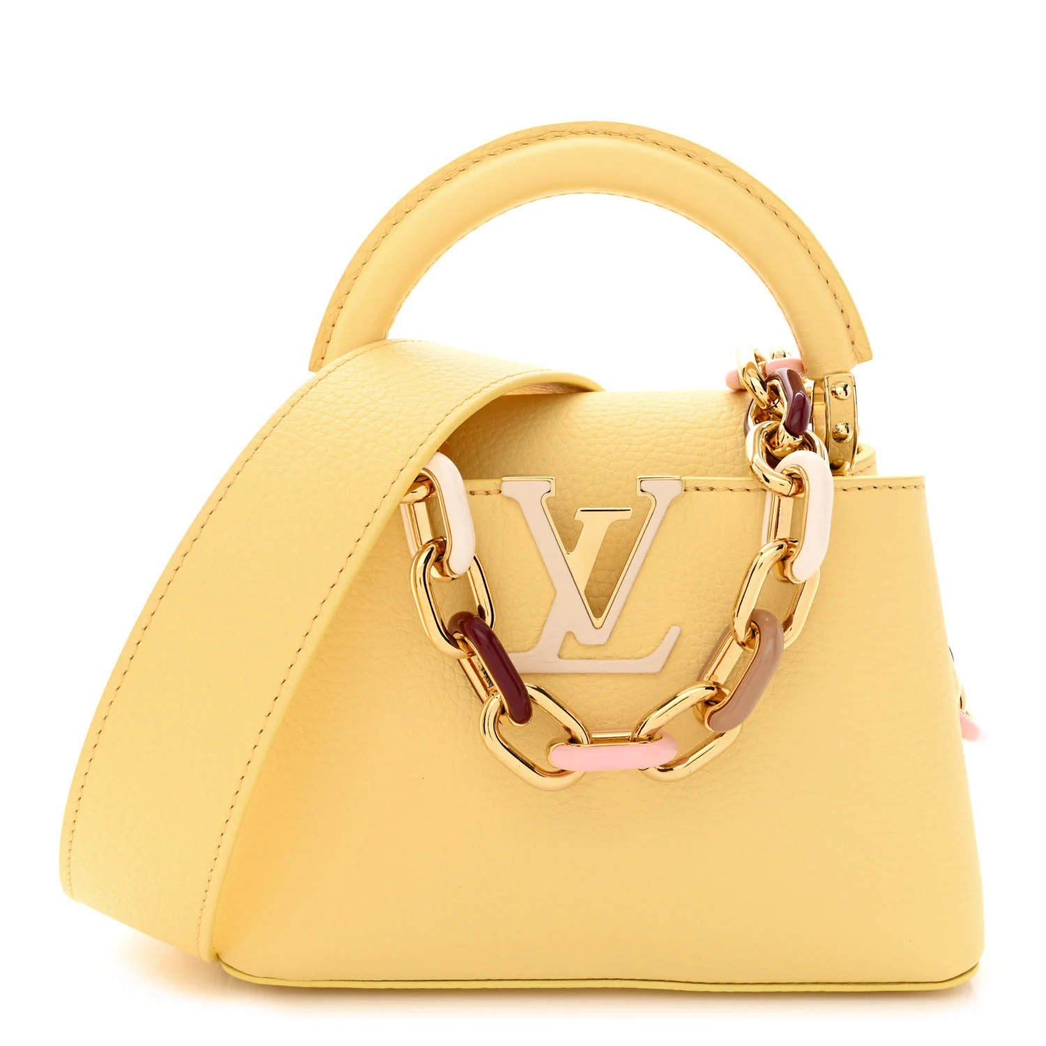 Taurillon Mini Capucines Jaune Plume | FASHIONPHILE (US)