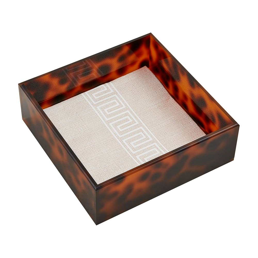 Mud Pie Tortoise Napkin Holder; napkin 5" x 5" | caddy 6" x 6" | Amazon (US)