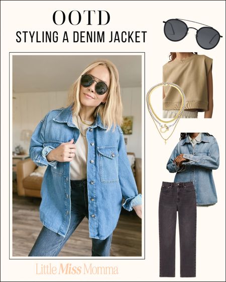 Outfit of the day, how I’m styling a denim jacket for fall! Fall outfit ideas, fall fashion finds, fall looks, anthropologie fashion finds, Abercrombie jeans for fall 

#LTKSeasonal #LTKstyletip