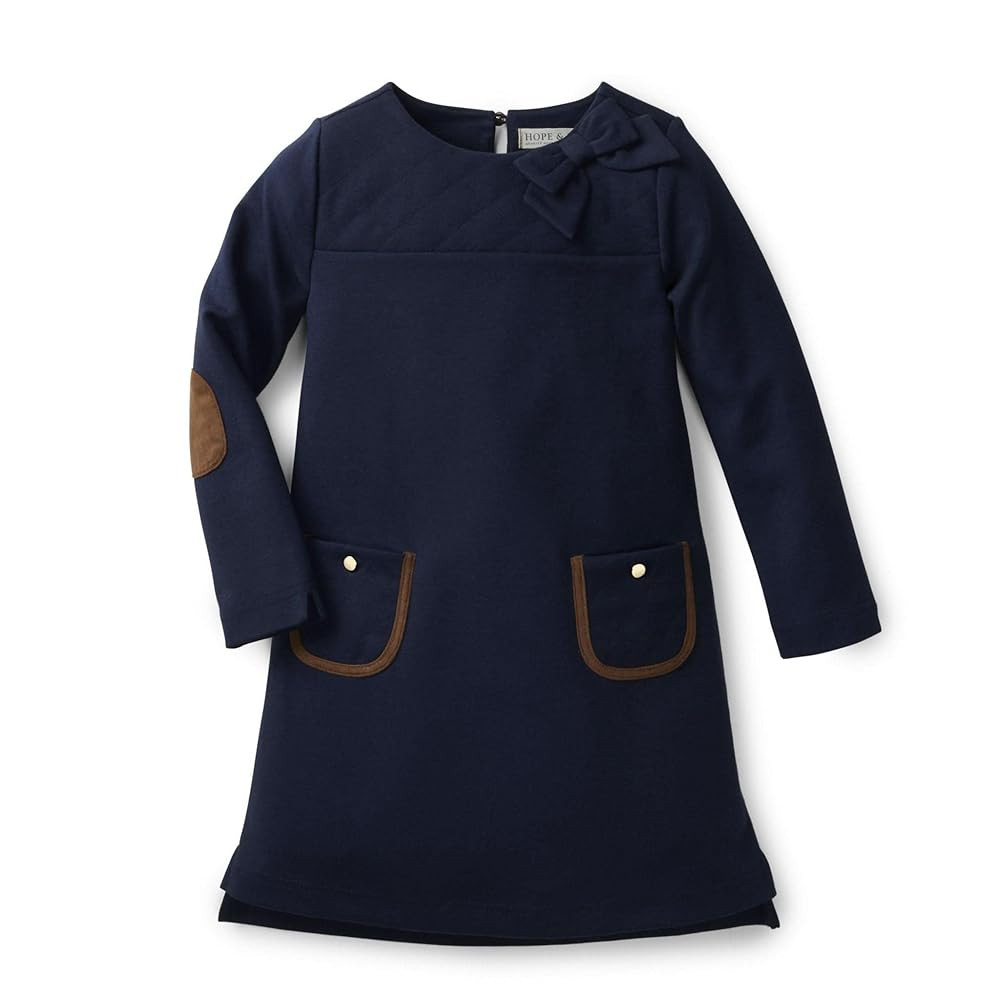 Hope & Henry Girls' Long Sleeve Quilted Ponte Riding Dress | Amazon (US)