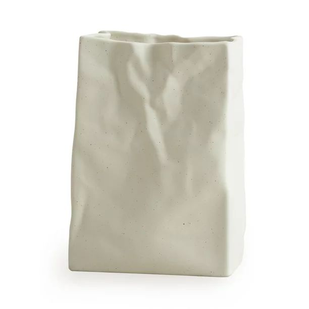 Crinkle Paper Bag Ceramic Vase, Large Capacity for Flower Arrangement, Suitable for Birthday/Chri... | Walmart (US)