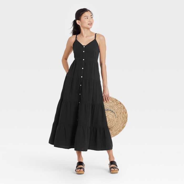 Women's Sleeveless Button-Front Tiered Dress - Universal Thread™ | Target