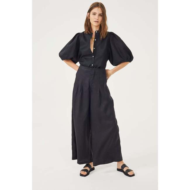Lanhtropy | Culotte Linen Pants, (Black, Size X-Large) | Maisonette | Maisonette