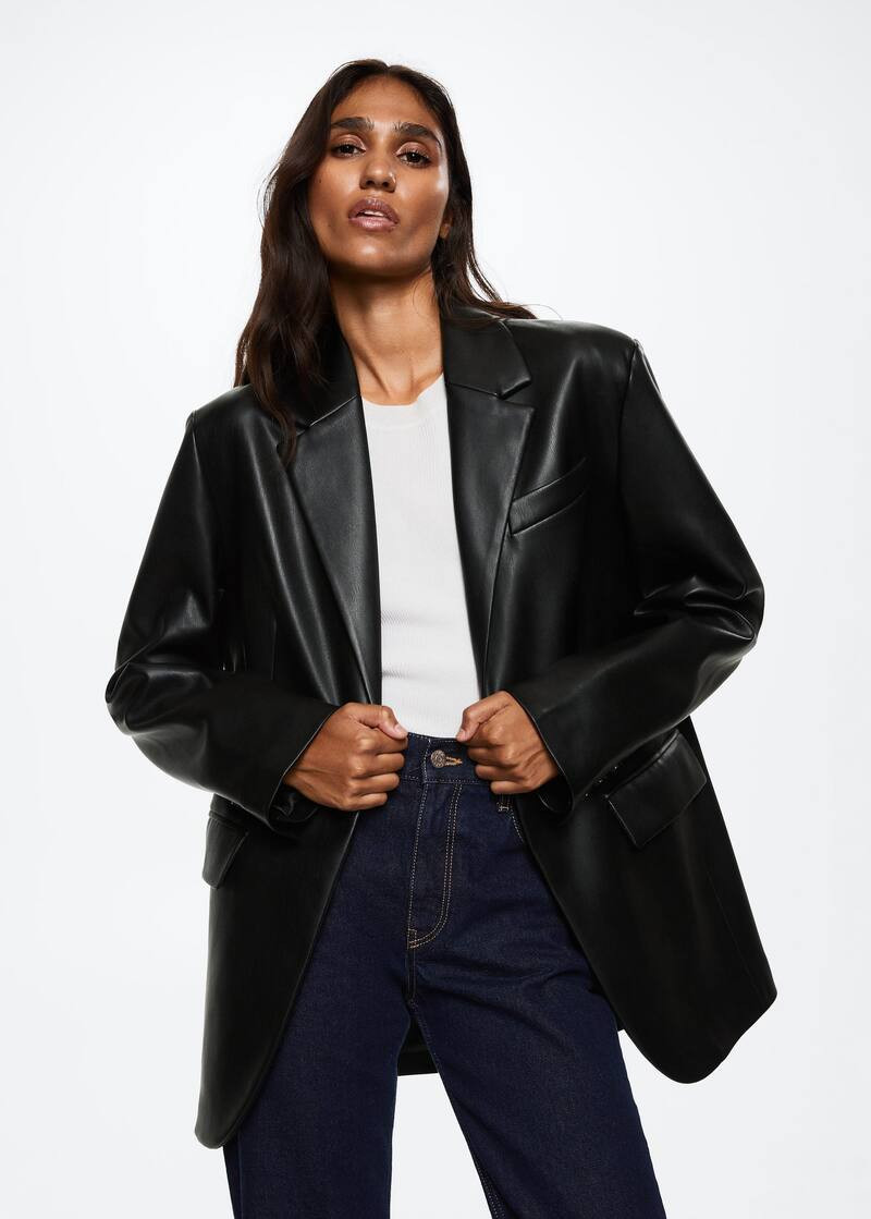 Search: Black leather blazer (20) | Mango USA | MANGO (US)