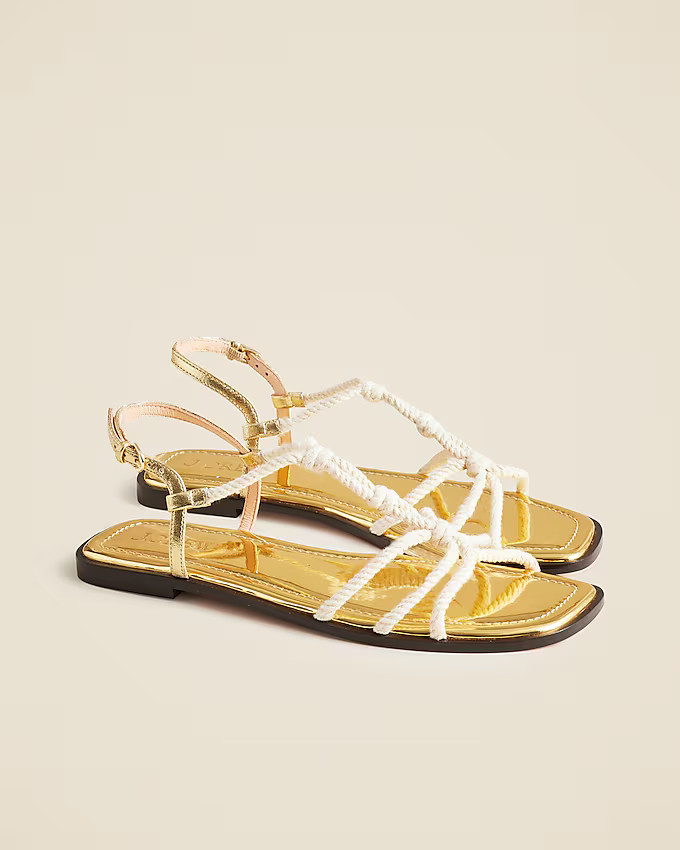 Knotted rope sandals in metallic | J. Crew US