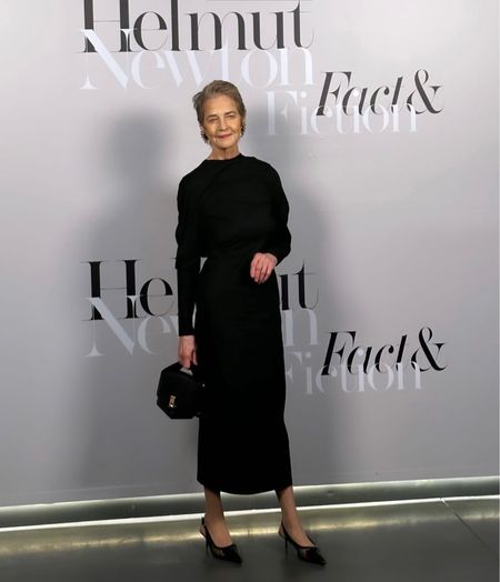 Charlotte Rampling looking chic at the Helmut Newton museum exhibition in Spain. 