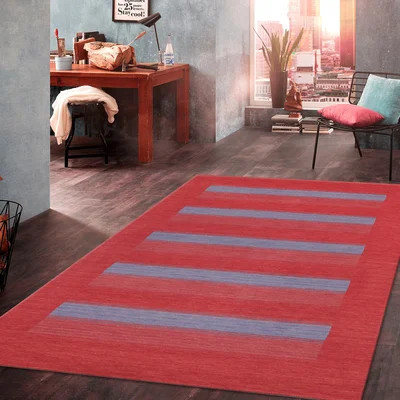 Gramercy Hand-Loomed Silk/Wool Red/Blue Area Rug | Wayfair North America