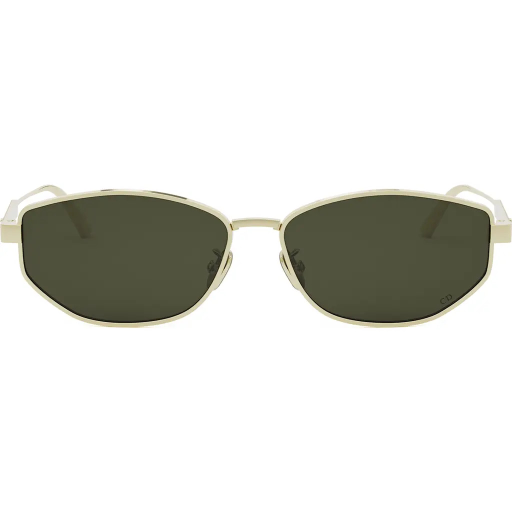 'DiorCannage B1U Oval Sunglasses in Shiny Gold Dh /Green at Nordstrom | Nordstrom