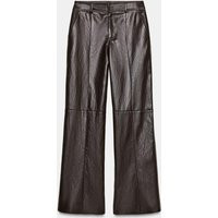 Zara - Faux Leather Straight Pants - Women - Brown - Women | Zara US