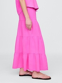 Crinkle Gauze Tiered Maxi Skirt | Gap (US)