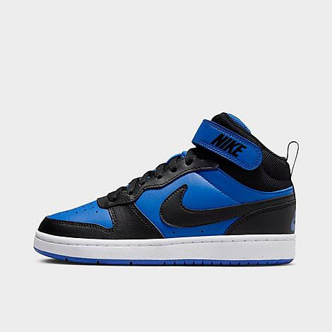 Nike Big Kids Court Borough Mid 2 Casual Shoes in Game Royal/White/Black Size: 4.5 | JD Sports (US)