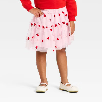 Toddler Girls' Valentine's Heart Tulle Skirt - Cat & Jack™ Pink | Target