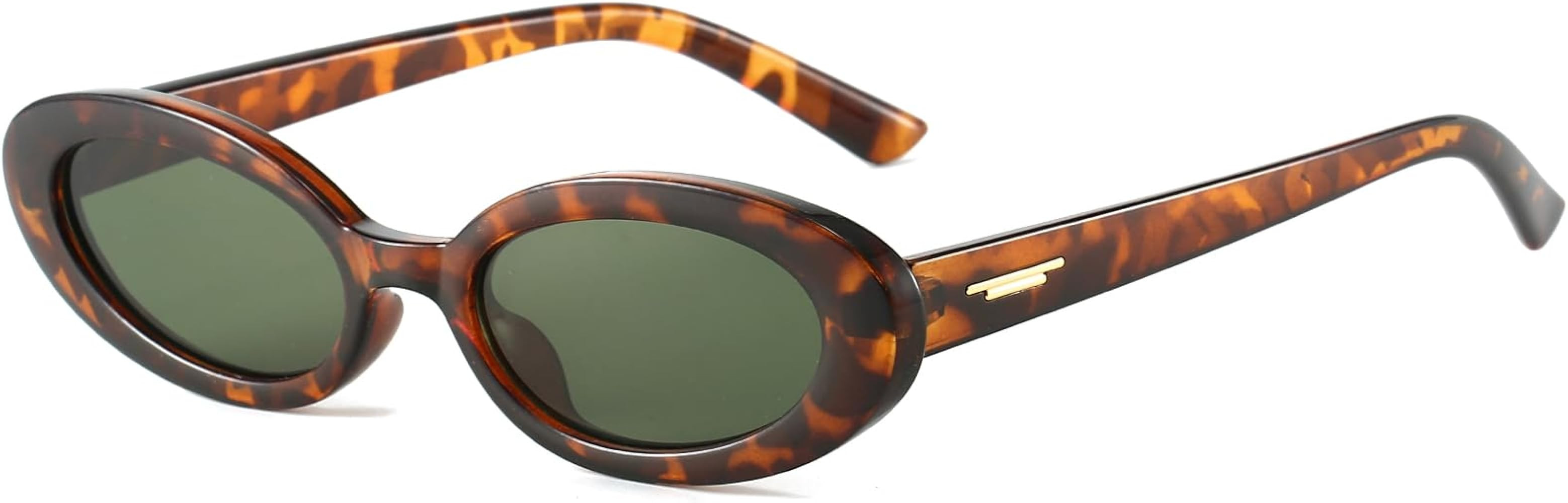 Retro Oval Sunglasses for Women 90s Vintage Womens Tiny Small Oval Glasses Fashion Black Cat Eye ... | Amazon (US)