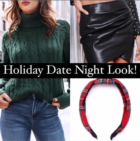 Combine this oversized turtle neck, faux leather skirt, and plaid headband for the cutest holiday date night look!!

Chunky knit sweater, turtle neck outfit, faux leather skirt, headband, plaid, red, green, black, date night, Christmas.

#Vici #ViciDolls #ChristmasParty #DateNight #WinterOutfit #FamilyPhotos

#LTKHoliday #LTKSeasonal #LTKstyletip