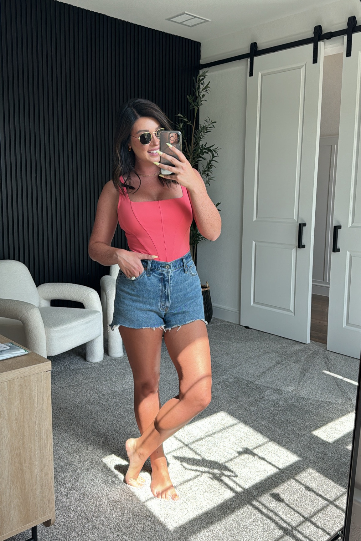 Off to the neighborhood pool with the kiddos. Wearing one of my fav shaping swimsuits & Abercrombie shorts as a coverup. Swimsuit is medium reg/long. Shorts are curve love 28

#LTKSwim #LTKStyleTip #LTKMidsize