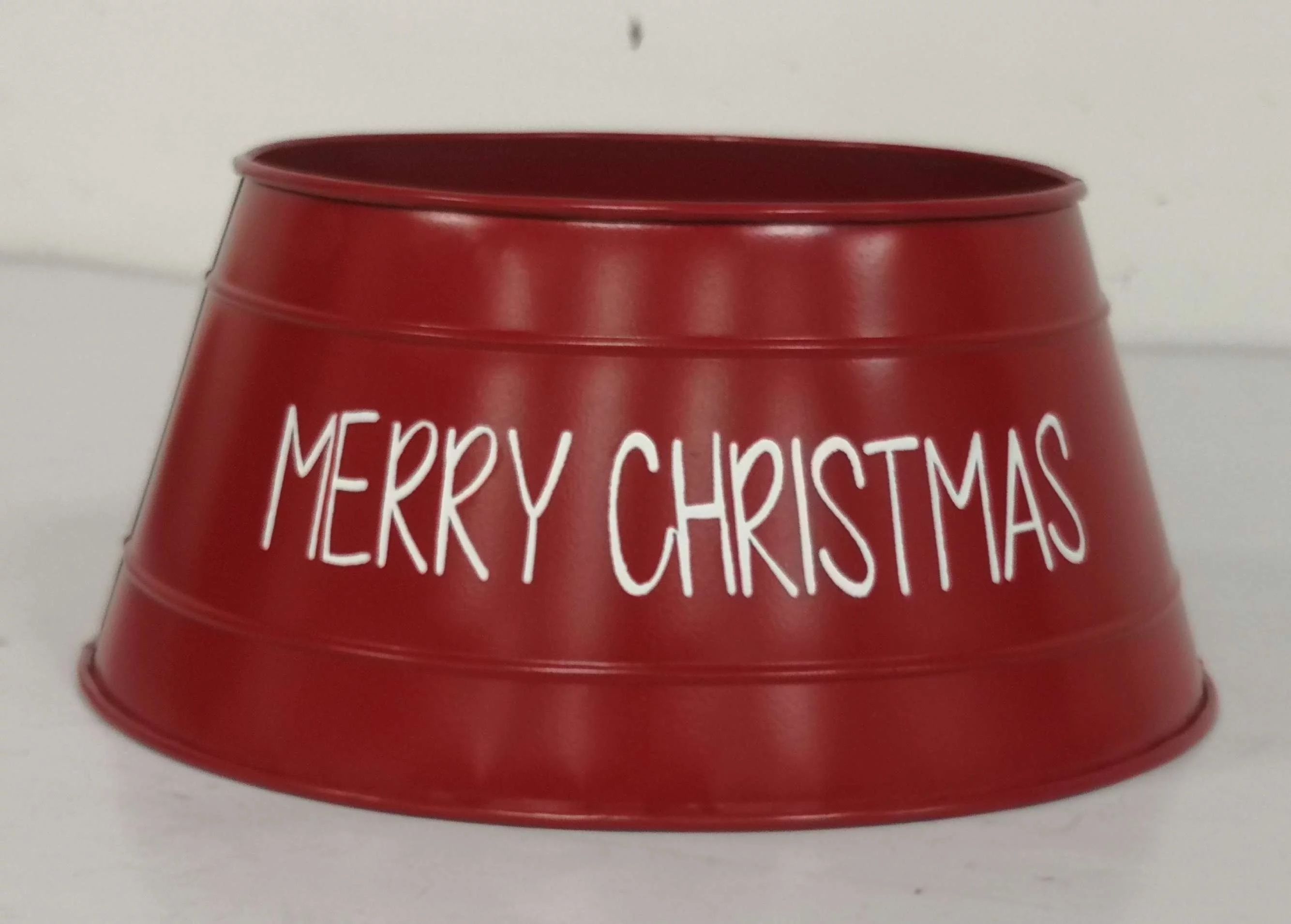 Merry Christmas Metal Red Tree Collar, 9-inch diameter, by Holiday Time | Walmart (US)